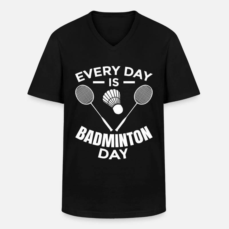 Badminton Routine - Männer-T-Shirt mit V-Ausschnitt - Schwarz