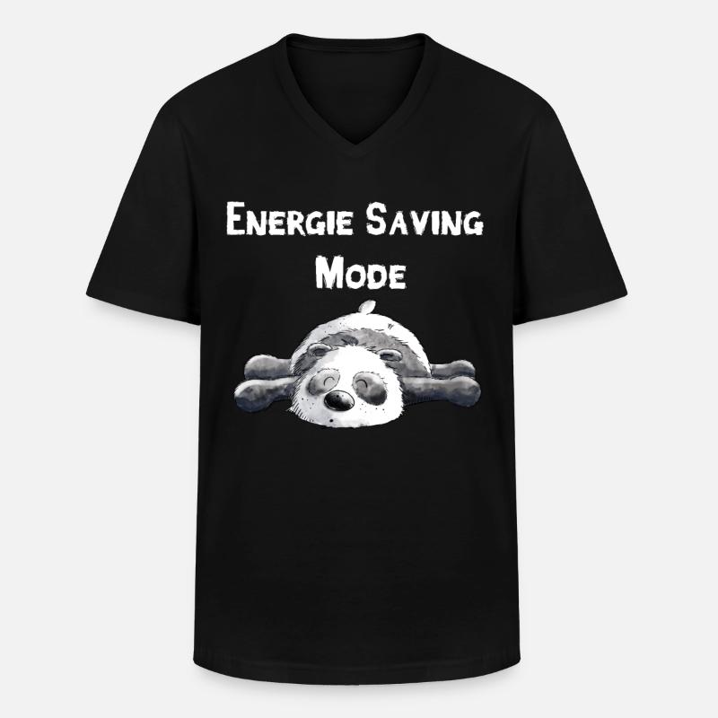 Träumender Panda Bär - Männer-T-Shirt mit V-Ausschnitt - Schwarz