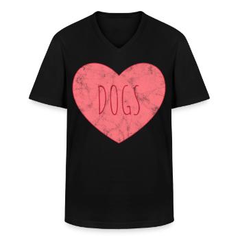 Ich liebe alle Hunde. Hundeliebe * - Männer-T-Shirt mit V-Ausschnitt - Schwarz - Vorne - AI Model Male 178 dark (178cm)