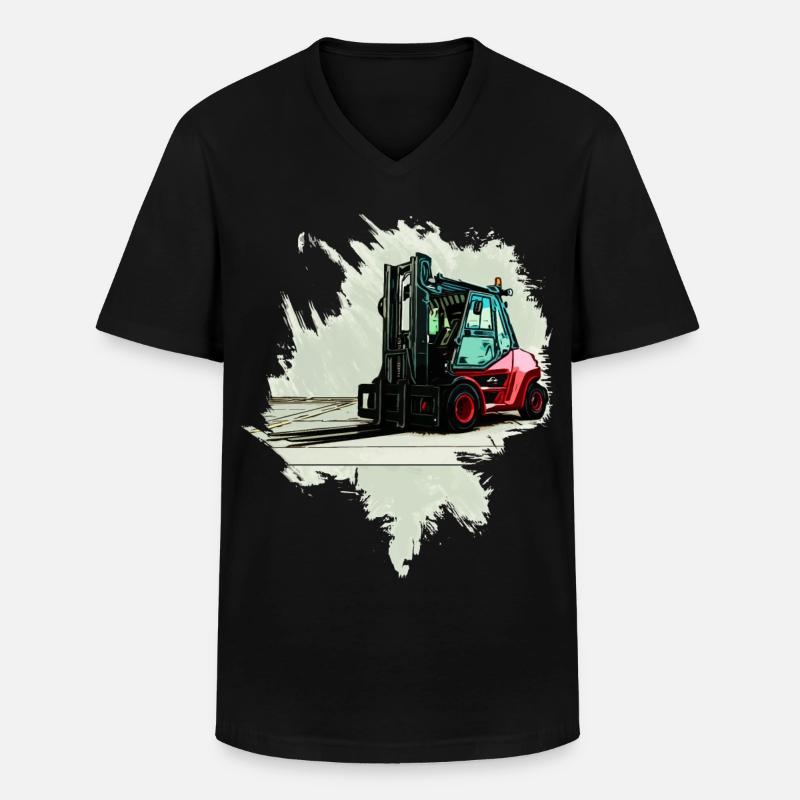 Gabelstapler - Männer-T-Shirt mit V-Ausschnitt - Schwarz
