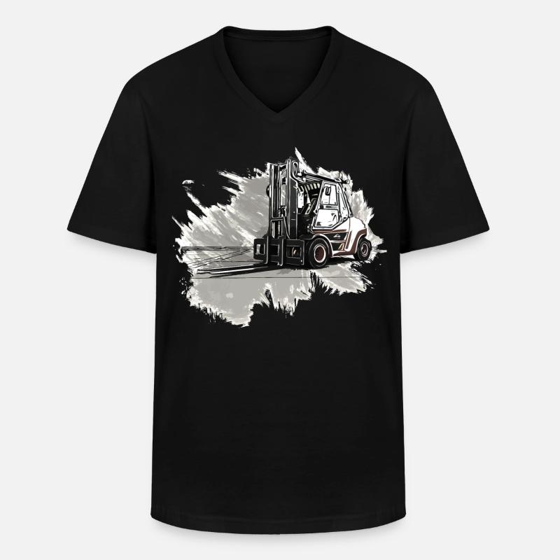 Gabelstapler - Männer-T-Shirt mit V-Ausschnitt - Schwarz