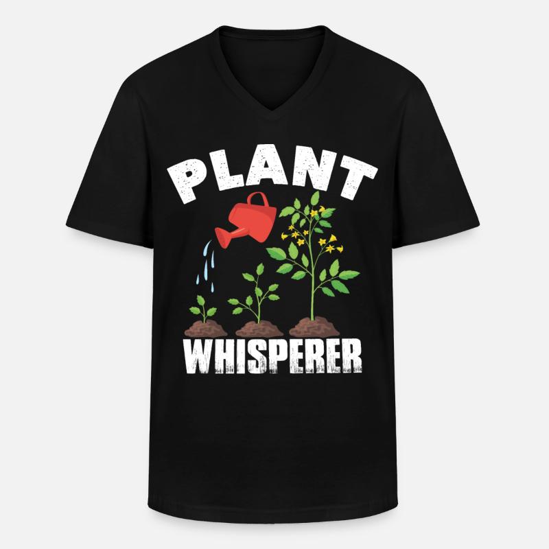 Pflanzen flüstern Garten Gartengärtner Gartenarbeit - Männer-T-Shirt mit V-Ausschnitt - Schwarz