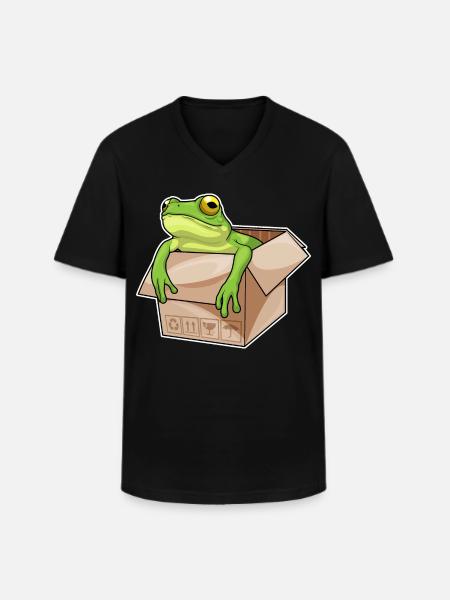 Frog Cardboard - Men's V-Neck T-Shirt - black