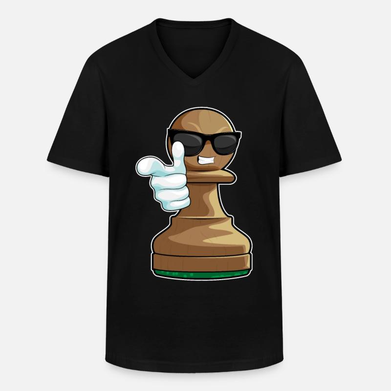 Schachfigur Bauer Schach - Männer-T-Shirt mit V-Ausschnitt - Schwarz