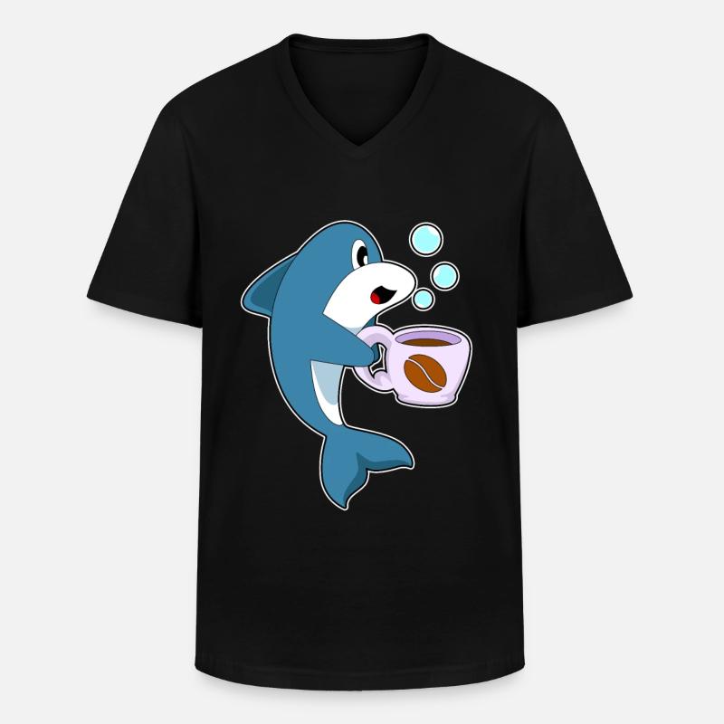Tasse à café Delfin - T-shirt col V Homme - noir