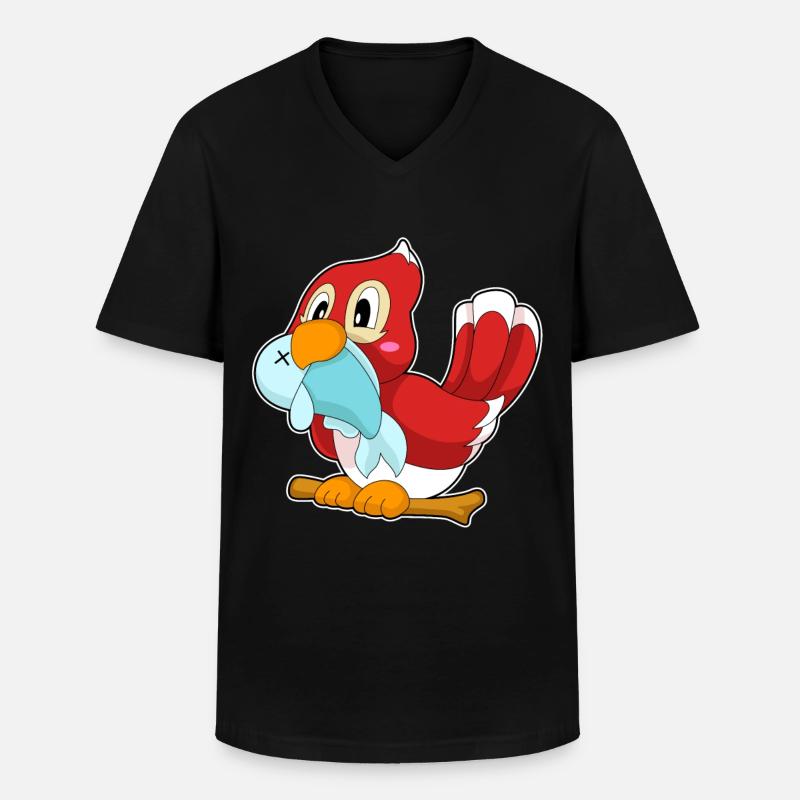 Poisson perroquet - T-shirt col V Homme - noir