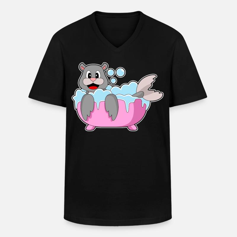 Baignoire scellée - T-shirt col V Homme - noir