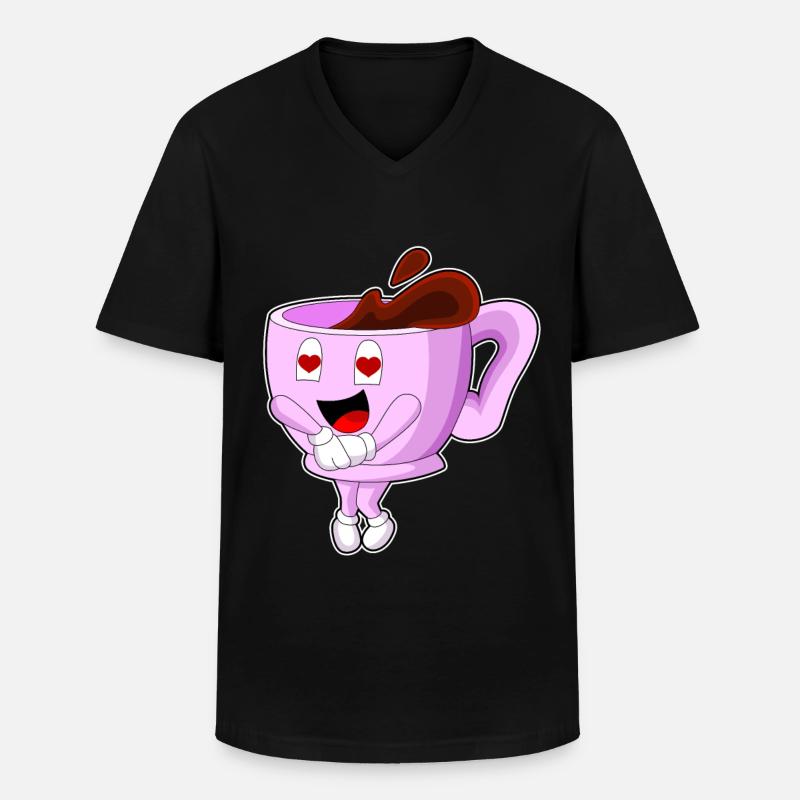 Tasse Kaffee - Männer-T-Shirt mit V-Ausschnitt - Schwarz