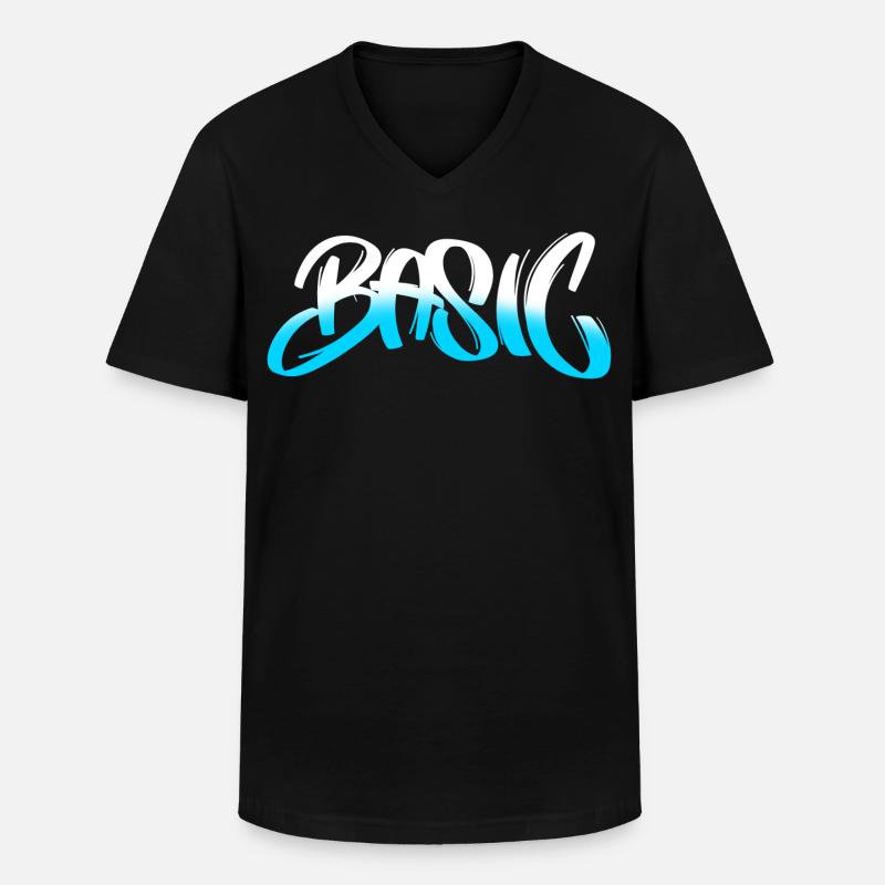 BASIC Graffiti Gradient - Männer-T-Shirt mit V-Ausschnitt - Schwarz