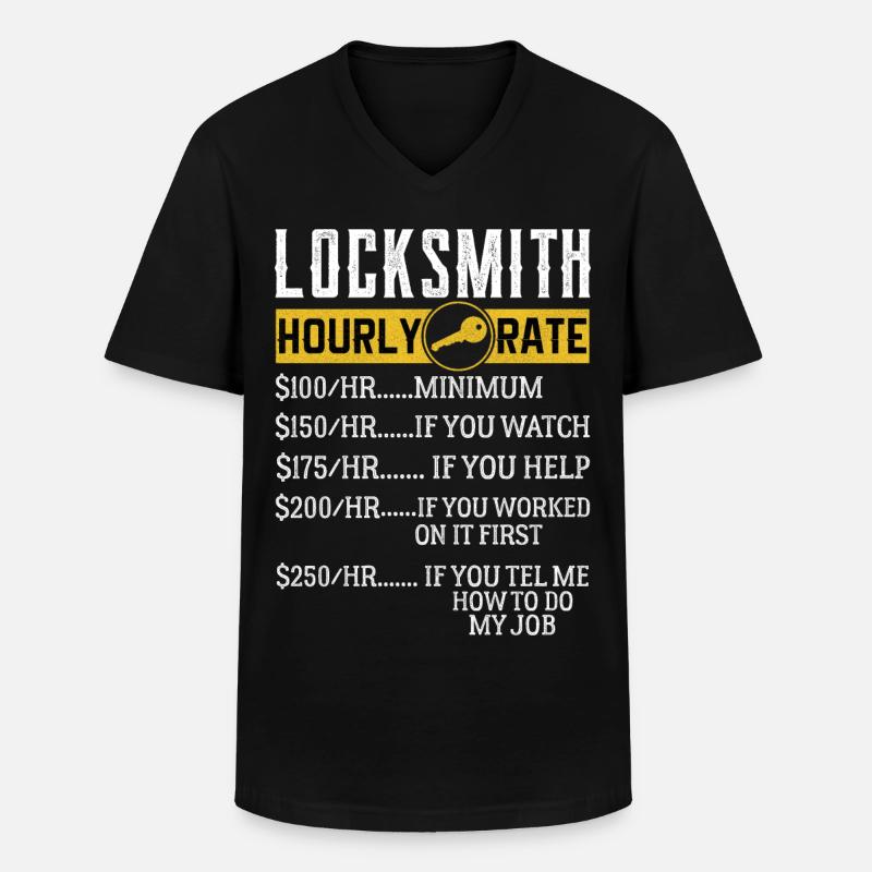 Locksmith Hourly rates Locksmith - Männer-T-Shirt mit V-Ausschnitt - Schwarz