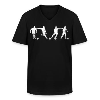 Fußballspieler - Männer-T-Shirt mit V-Ausschnitt - Schwarz - Vorne - AI Model Male 178 dark (178cm)