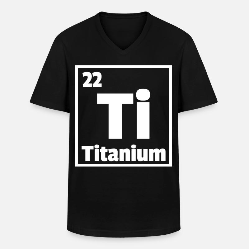 Titanium Ti Periodic Table of Elements - Männer-T-Shirt mit V-Ausschnitt - Schwarz