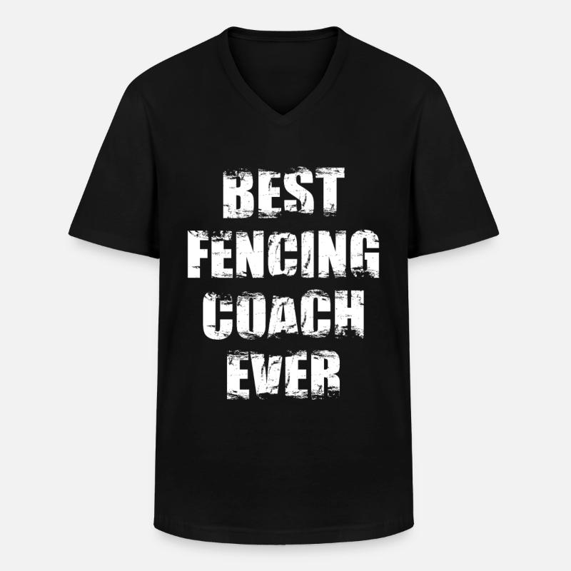 Bester Fechtlehrer - Männer-T-Shirt mit V-Ausschnitt - Schwarz