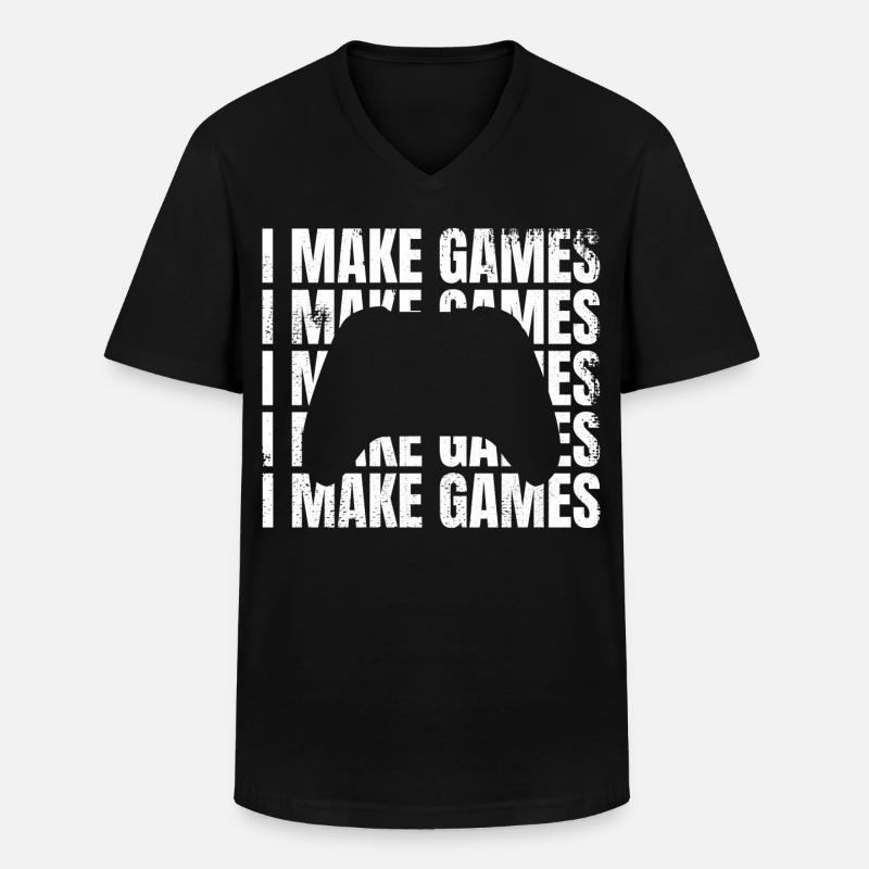 Ich entwickle Spiele - Männer-T-Shirt mit V-Ausschnitt - Schwarz
