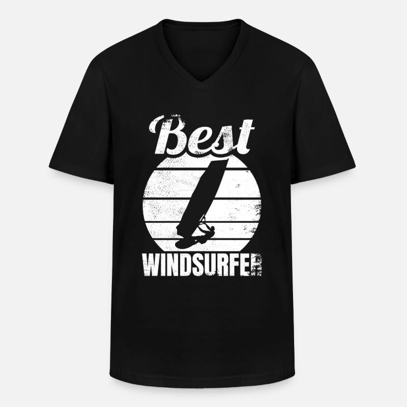 Bester Windsurfer - Männer-T-Shirt mit V-Ausschnitt - Schwarz