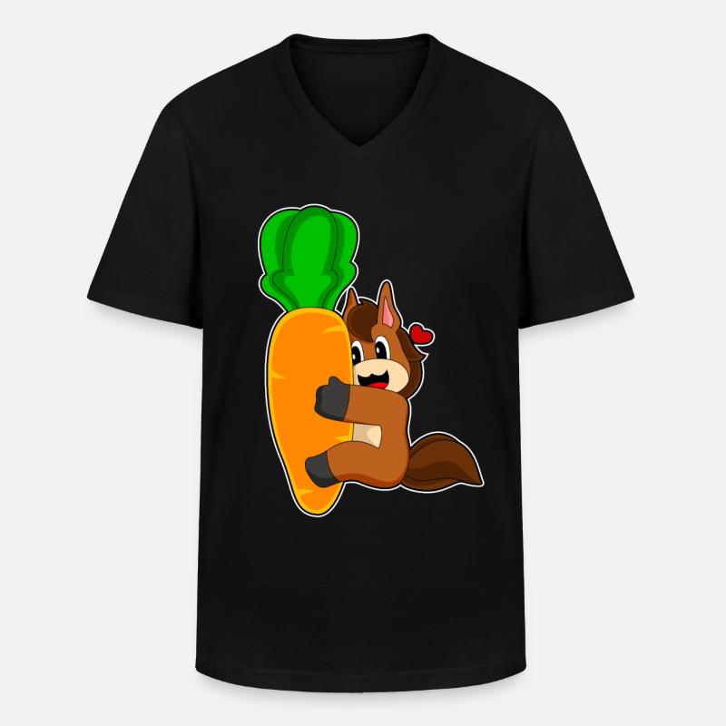 Pferd Karotte - Männer-T-Shirt mit V-Ausschnitt - Schwarz