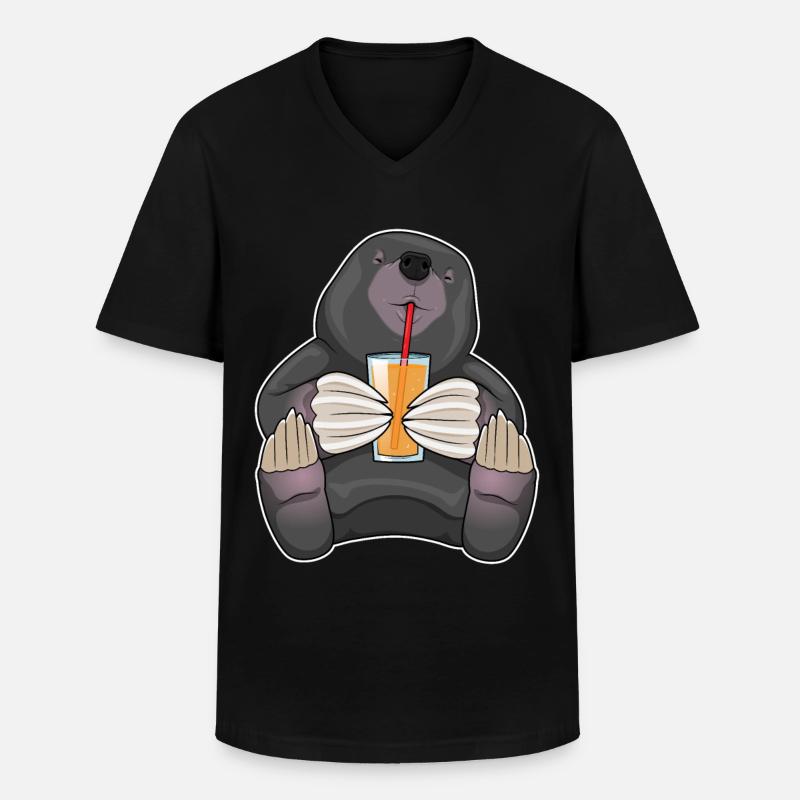 Maulwurf Saft Strohhalm - Männer-T-Shirt mit V-Ausschnitt - Schwarz