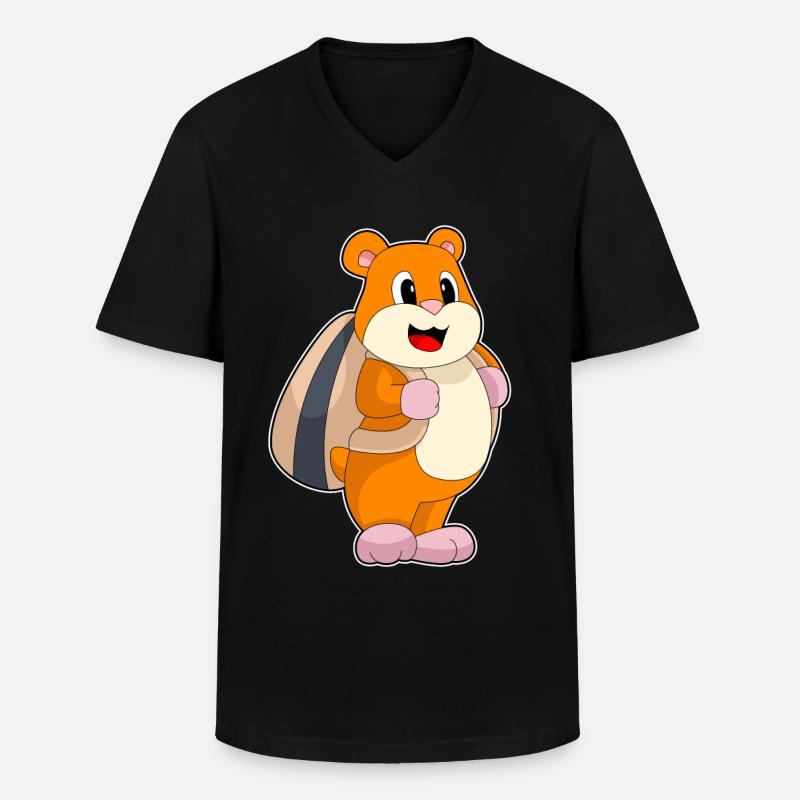 Hamster Samen Rucksack - Männer-T-Shirt mit V-Ausschnitt - Schwarz