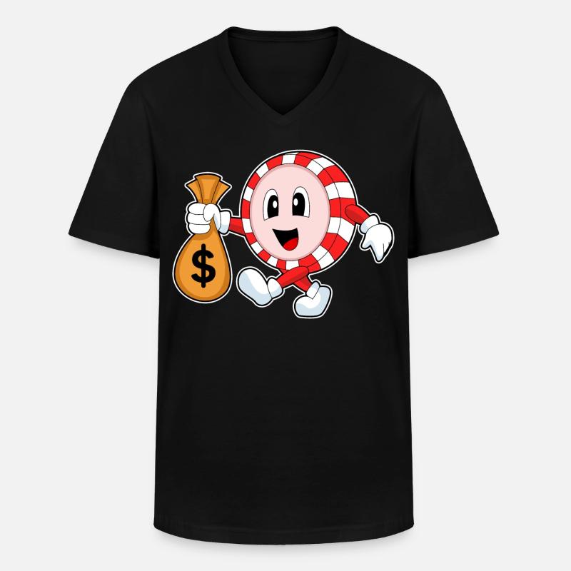 Pokerchips Poker - Männer-T-Shirt mit V-Ausschnitt - Schwarz