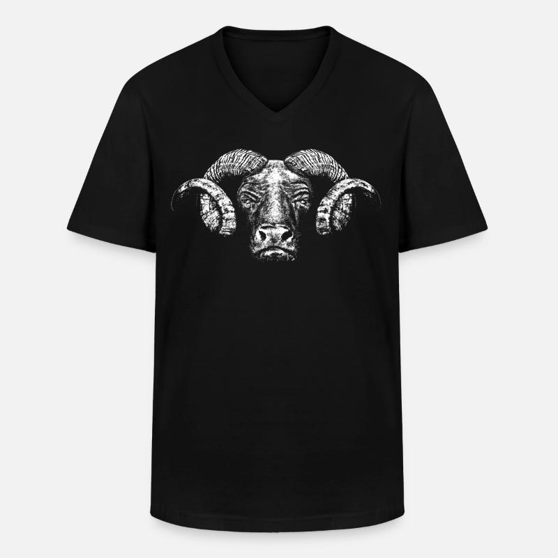 Minotaurus / Kopf - Männer-T-Shirt mit V-Ausschnitt - Schwarz