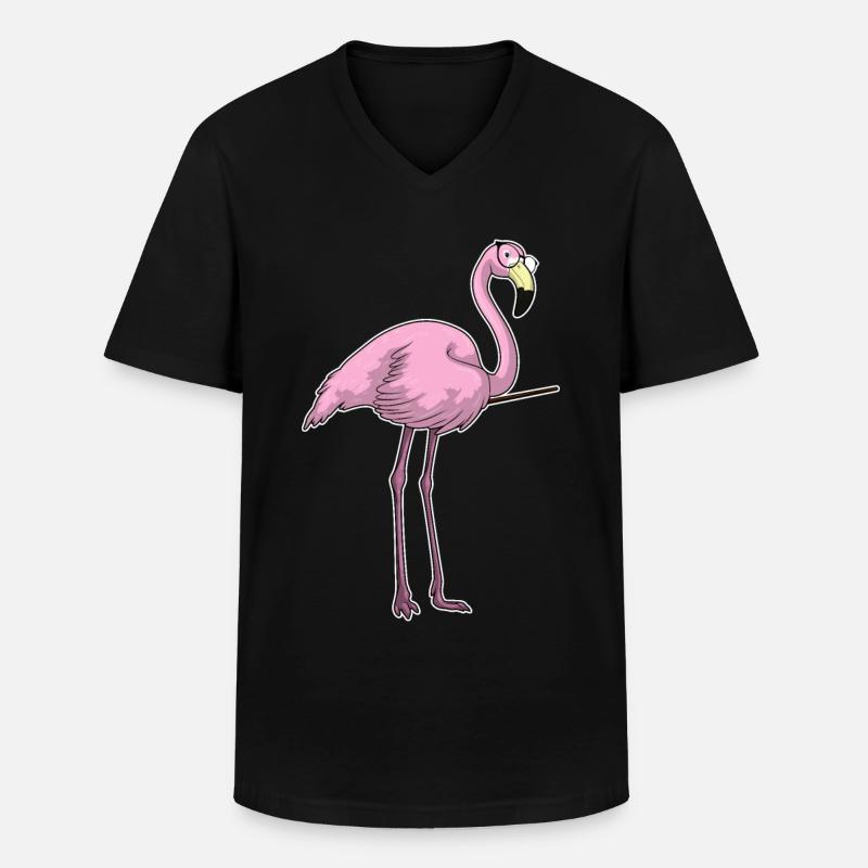 Flamingo Lehrer Pointer - Männer-T-Shirt mit V-Ausschnitt - Schwarz