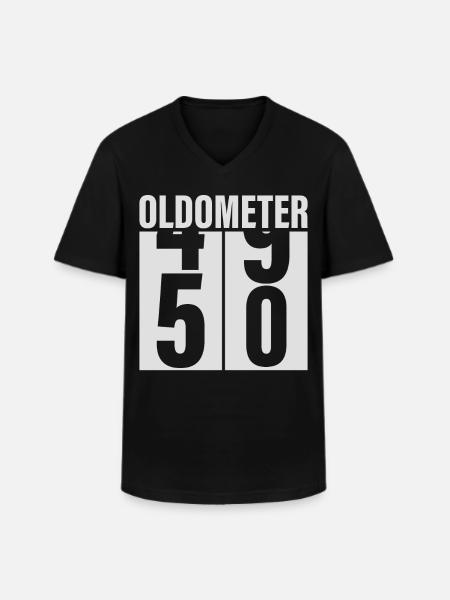 50th birthday Oldometer - Men's V-Neck T-Shirt - black