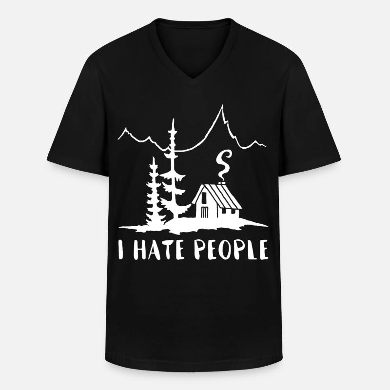 Solitär (weiß) - Männer-T-Shirt mit V-Ausschnitt - Schwarz