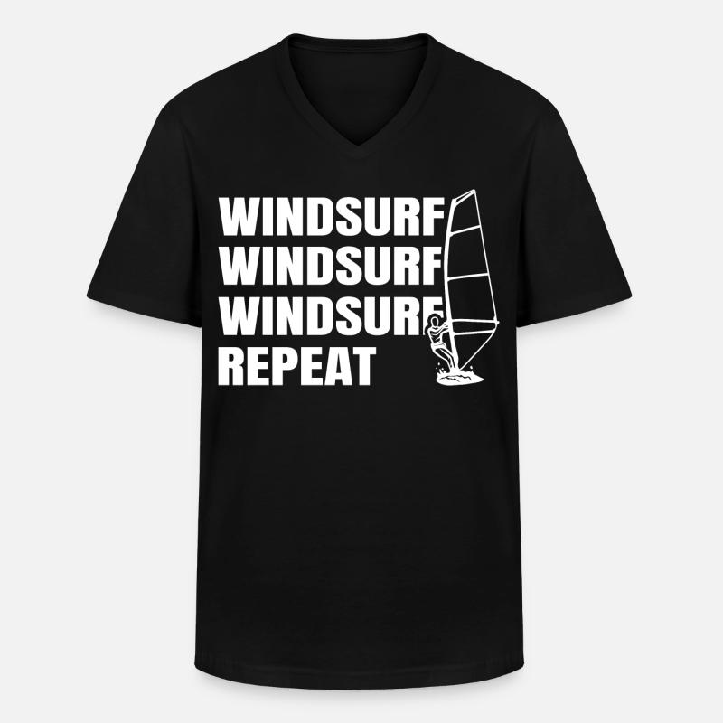 Windsurfen - Männer-T-Shirt mit V-Ausschnitt - Schwarz