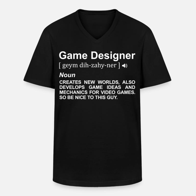 Game Designer Bedeutung - Männer-T-Shirt mit V-Ausschnitt - Schwarz