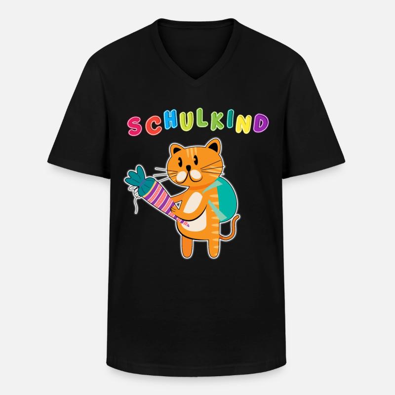 Schulkind Einschulung | Schulanfang ABC-Schütze - Männer-T-Shirt mit V-Ausschnitt - Schwarz