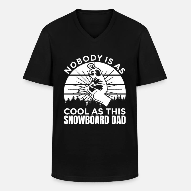 Snowboard Vater - Männer-T-Shirt mit V-Ausschnitt - Schwarz
