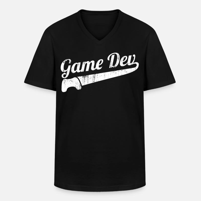 Game Developer - Men's V-Neck T-Shirt - black