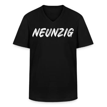90. Geburtstag / Neunzig / 90 - Männer-T-Shirt mit V-Ausschnitt - Schwarz - Vorne - AI Model Male 178 dark (178cm)