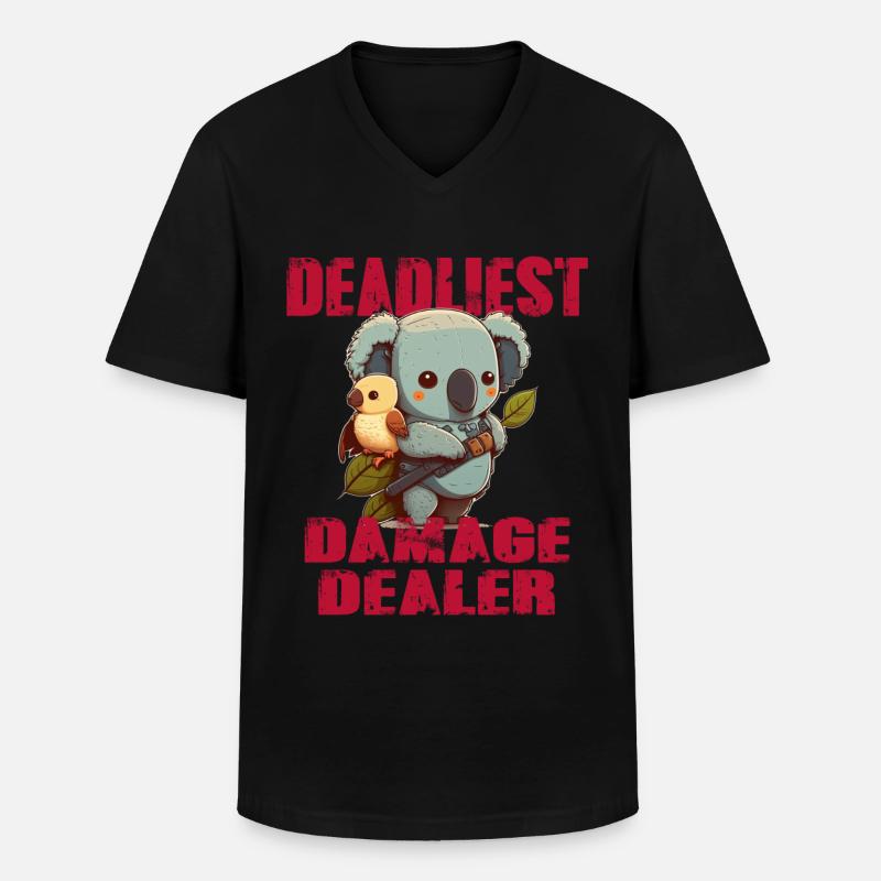 Tödlichster Schadenbringer Koalabär mit Vogel - Männer-T-Shirt mit V-Ausschnitt - Schwarz