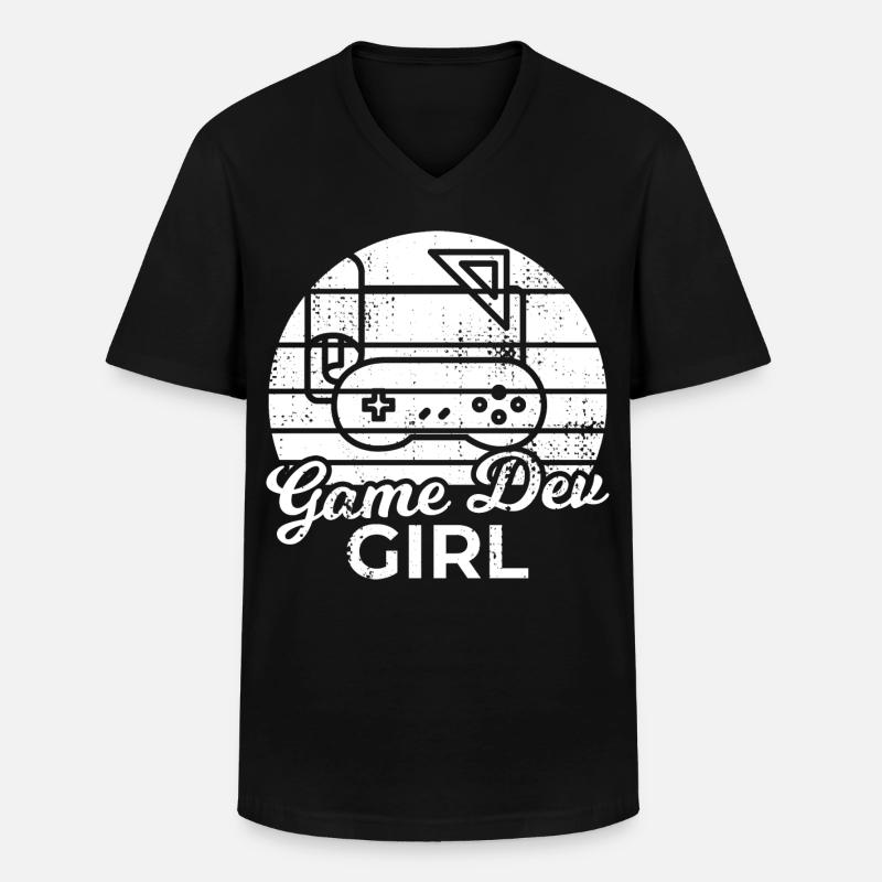 Game Dev Girl - Männer-T-Shirt mit V-Ausschnitt - Schwarz