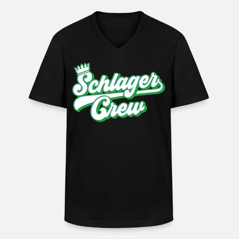 Schlager Crew | Farben änderbar - Männer-T-Shirt mit V-Ausschnitt - Schwarz