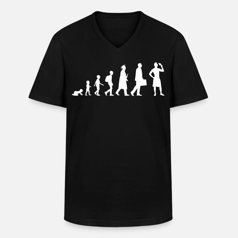 Eiscreme Evolution - Männer-T-Shirt mit V-Ausschnitt - Schwarz