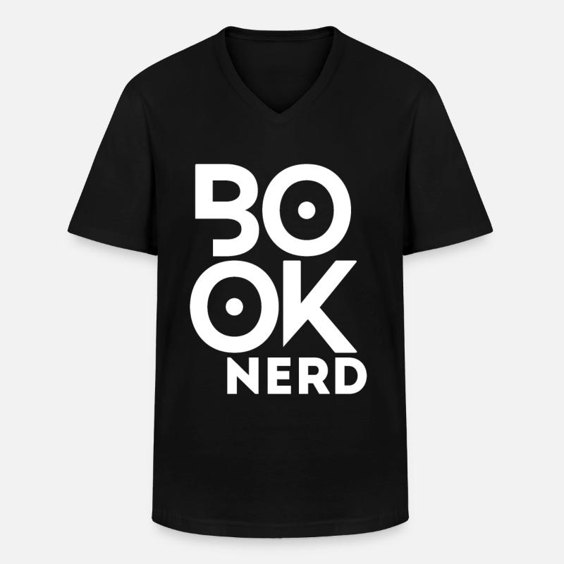Lustiger Lesebuch-Nerd - Männer-T-Shirt mit V-Ausschnitt - Schwarz