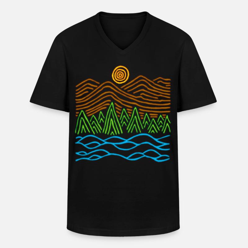 Seltsame Landschaft - Männer-T-Shirt mit V-Ausschnitt - Schwarz