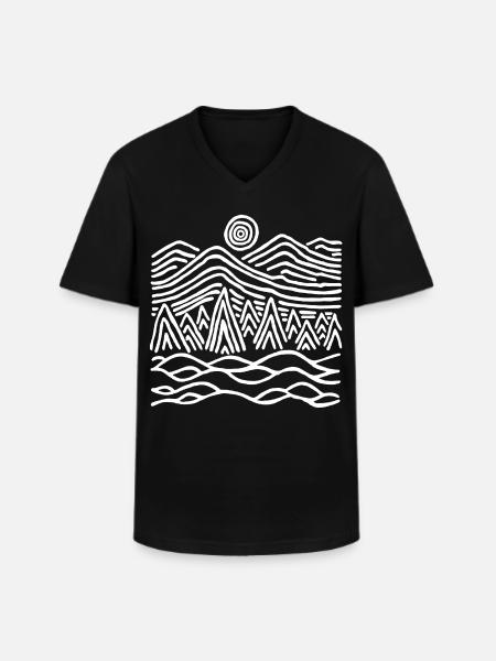 Paysage blanc étrange - T-shirt col V Homme - noir