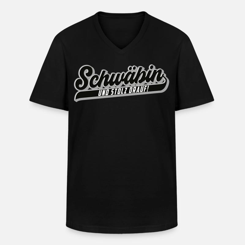 Stolze Schwäbin | Farben änderbar - Männer-T-Shirt mit V-Ausschnitt - Schwarz