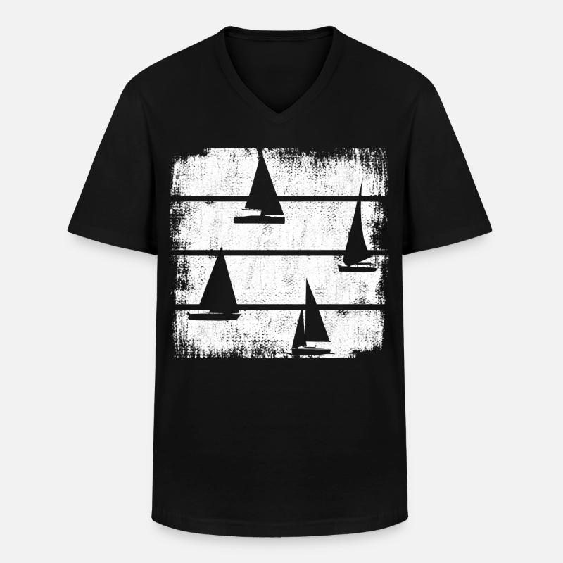 Segelschiffe - Männer-T-Shirt mit V-Ausschnitt - Schwarz