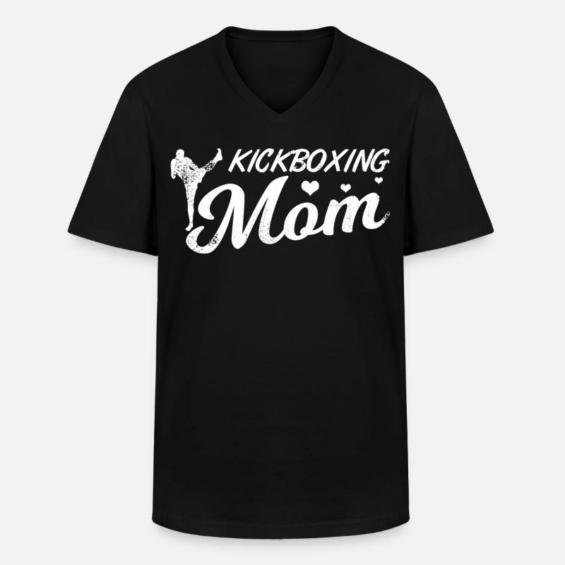 Kickboxer Mutter - Männer-T-Shirt mit V-Ausschnitt - Schwarz
