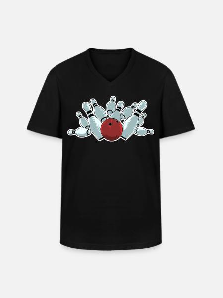 Bowling Strike - Men's V-Neck T-Shirt - black