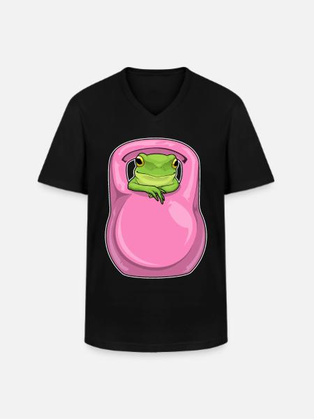 Frog Bodybuilder Dumbbell Bodybuilding - Men's V-Neck T-Shirt - black