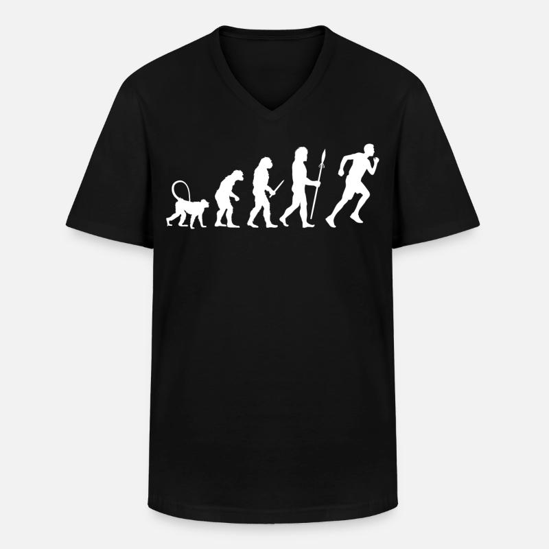 Jogger Evolution - Männer-T-Shirt mit V-Ausschnitt - Schwarz