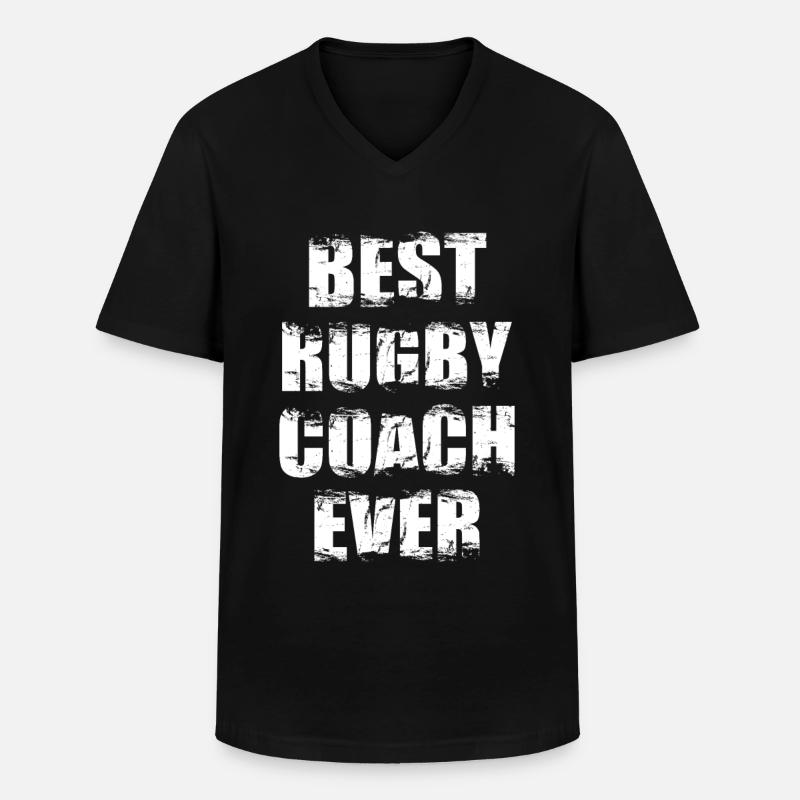Bester Rugby Trainer aller Zeiten - Männer-T-Shirt mit V-Ausschnitt - Schwarz
