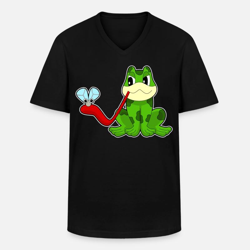 Frosch Fliege - Männer-T-Shirt mit V-Ausschnitt - Schwarz