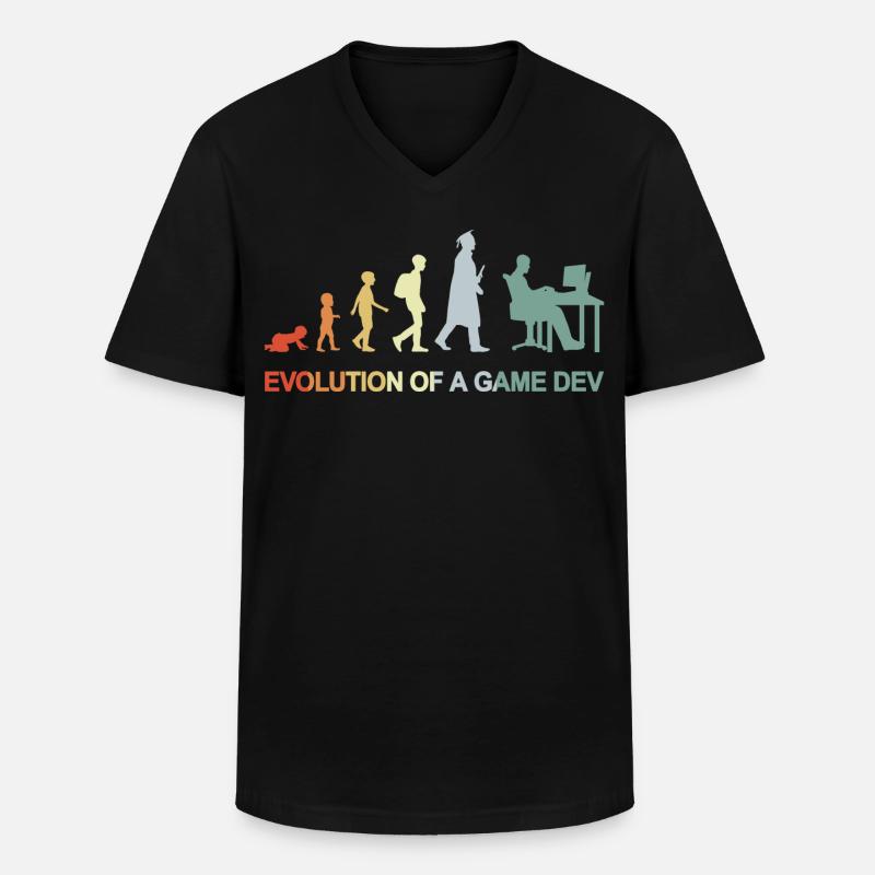 Game Dev Evolution - Men's V-Neck T-Shirt - black