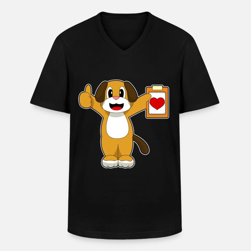 Note du médecin canin - T-shirt col V Homme - noir
